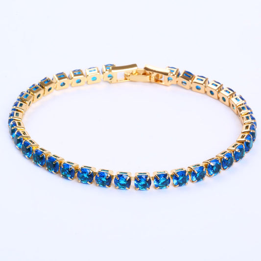 Cubic Zirconia Tennis Bracelet – Iced Out Crystal, Gold