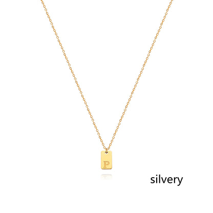 Stainless Steel Simple 26 Letter Tag Pendant Necklace – view 43