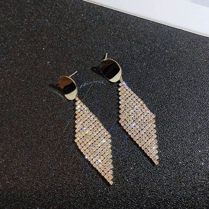 Rhinestone Pave Rhombus Statement Earrings – view 10