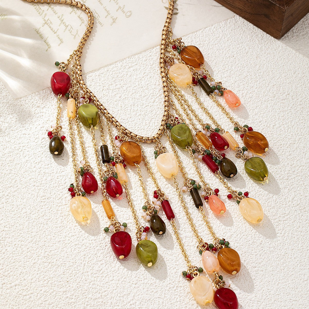 Personalized Western-style Waterdrop Tassel Necklace – view 3
