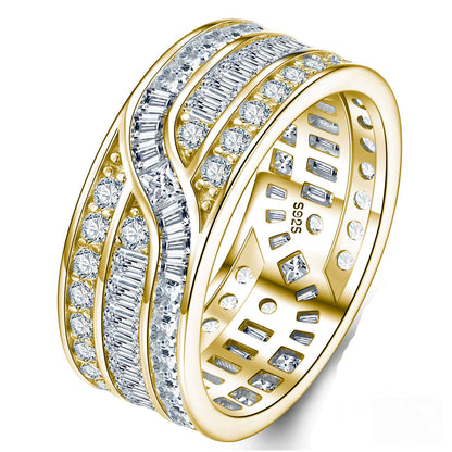 Wide mixed-cut pave-style eternity ring — supplier detail view 7