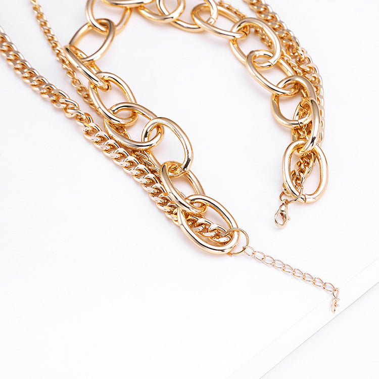 Thick Chain Statement Necklace – Gold, Hip Hop Style – view 3