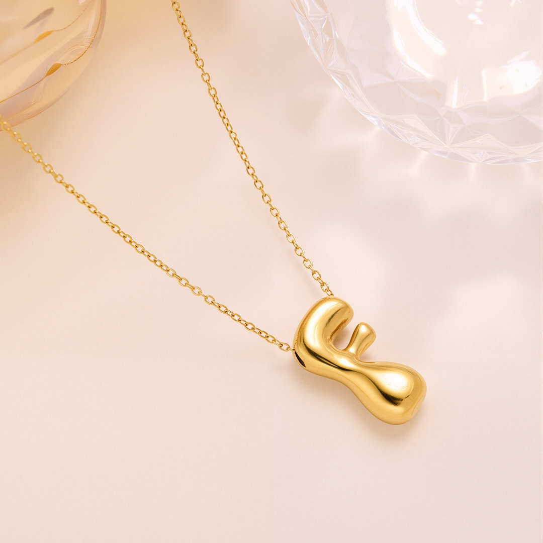 New Titanium Steel 18K Gold-Plated 26-Letter Necklace For Women – view 9