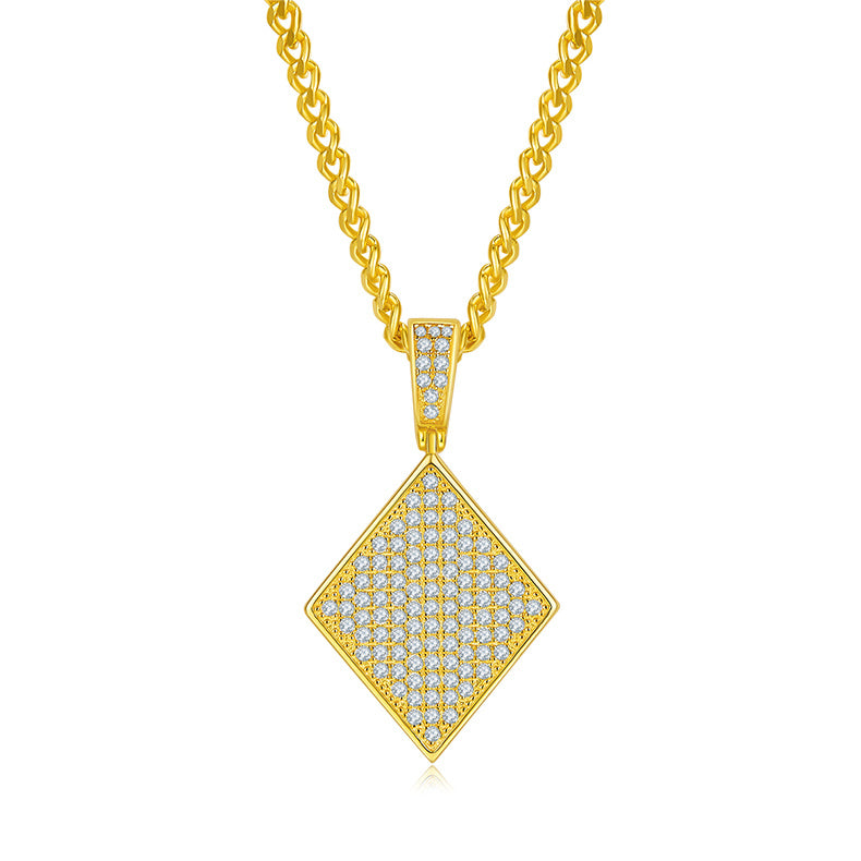 Moissanite Pave Diamond-Shape Pendant – S925 (No Chain) – view 2