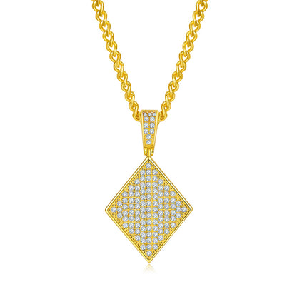 Moissanite diamond-shape pendant – no chain – view 2