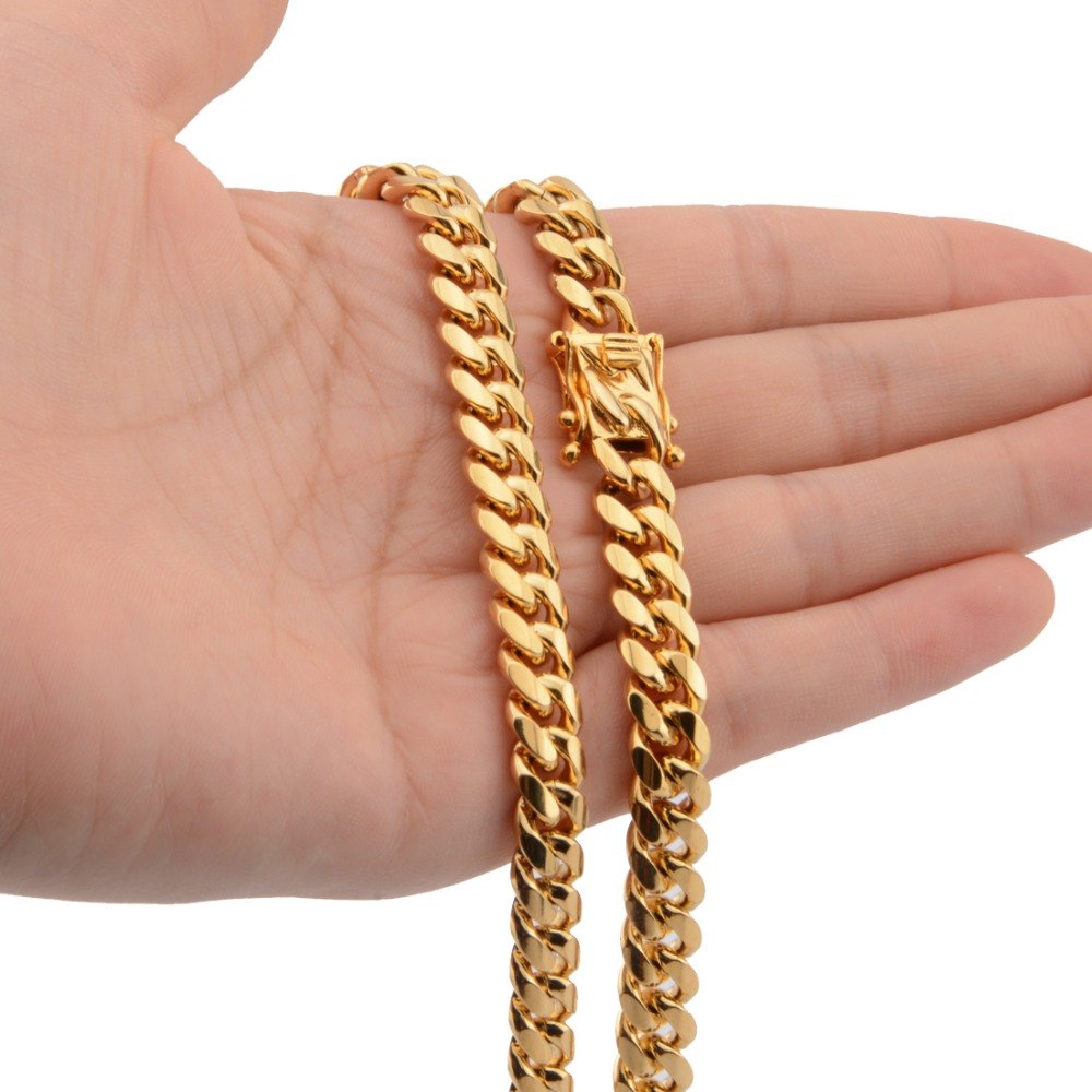 Miami Cuban Link Chain – Gold Stainless Steel – view 5