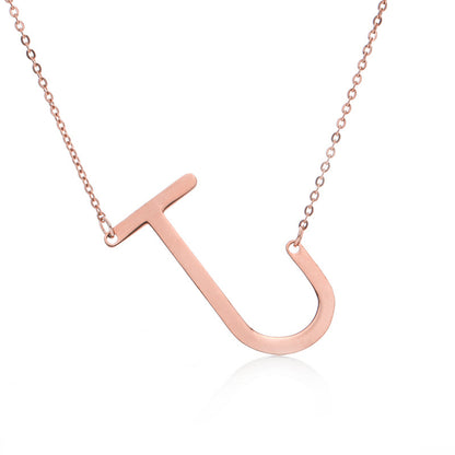 Fabulous Rose Gold Plated Stainless Steel Initial Letter Pendant Necklace – view 55
