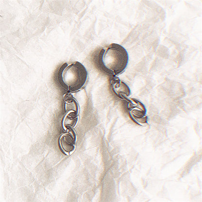 Stainless Steel Chain Stud Earrings – view 5
