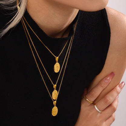 Box Chain Stainless Steel Plated 18K Gold Necklace – view 2