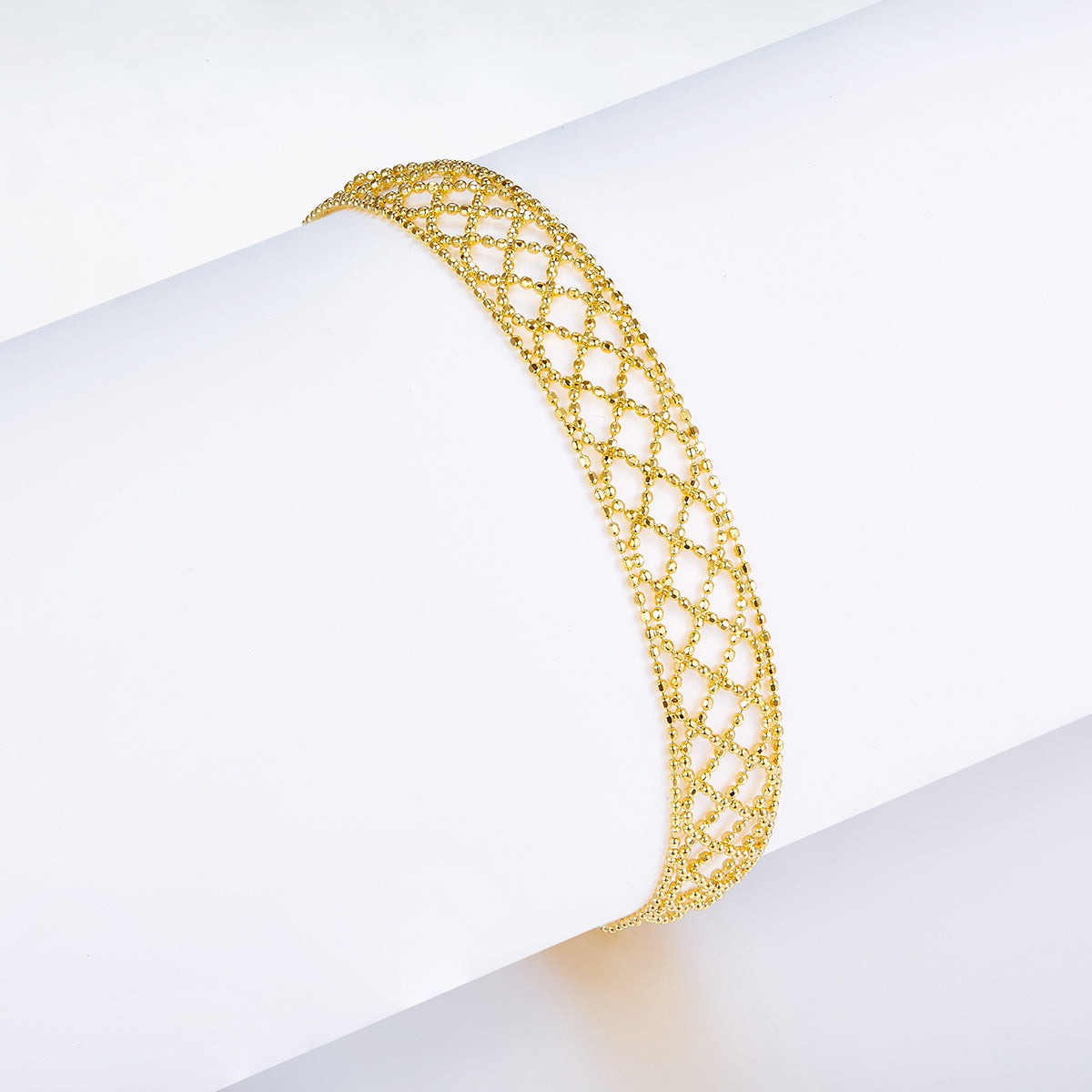 Hollow Mesh Bracelet – S925 Silver, Adjustable, 3 Finishes – view 2