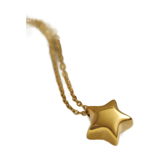 Star or Moon Pendant Necklace – 18K Gold-Plated Titanium Steel