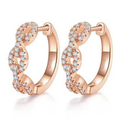Twisted chain-link moissanite hoop earrings – 18mm – view 3