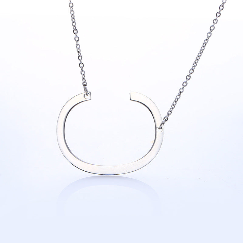 Fabulous Rose Gold Plated Stainless Steel Initial Letter Pendant Necklace – view 88