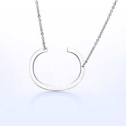 Fabulous Rose Gold Plated Stainless Steel Initial Letter Pendant Necklace – view 88