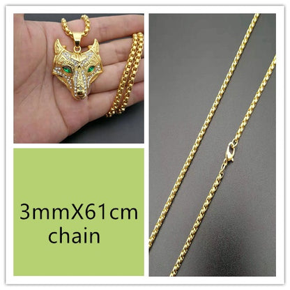 Norse-Inspired Wolf Head Pendant Necklace – 316L Stainless Steel – view 8