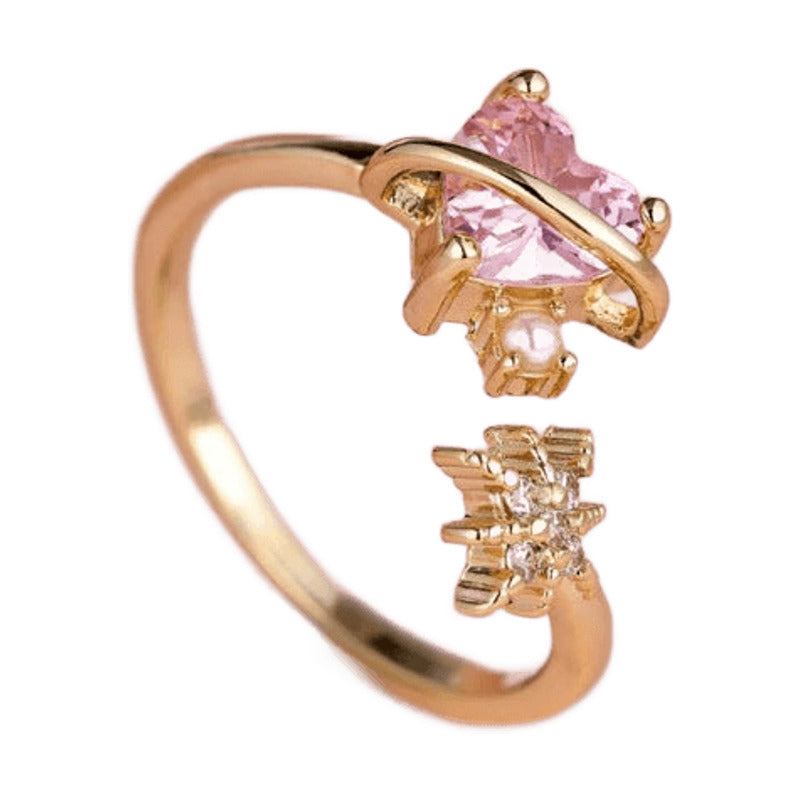Sweet Heart Pearl Ring – Elegant Band