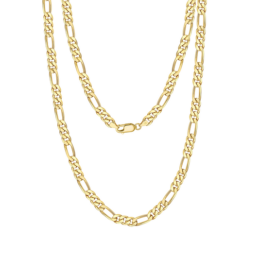 925 Sterling Silver Classic Gold Figaro Chain Necklace – view 2