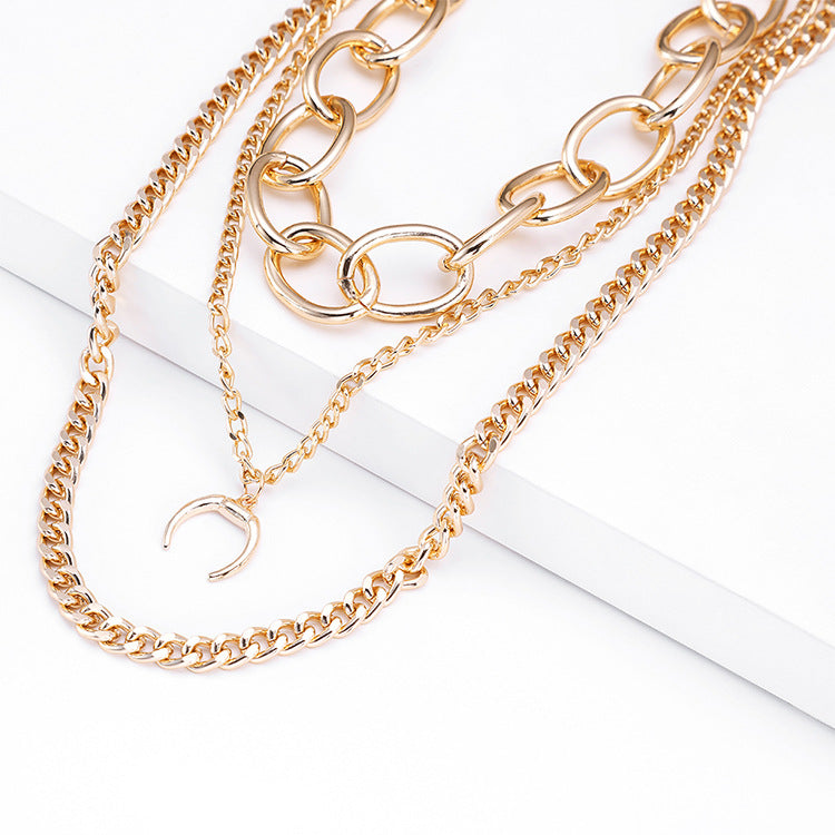 Thick Chain Statement Necklace – Gold, Hip Hop Style – view 5