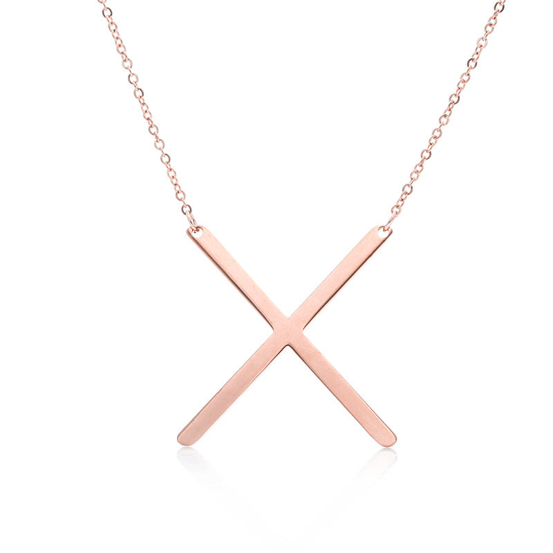 Fabulous Rose Gold Plated Stainless Steel Initial Letter Pendant Necklace – view 56