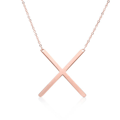 Fabulous Rose Gold Plated Stainless Steel Initial Letter Pendant Necklace – view 56