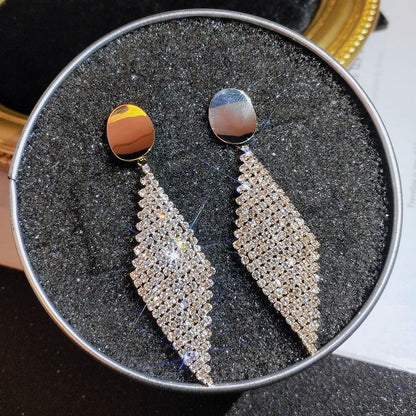Rhinestone Pave Rhombus Statement Earrings – view 6