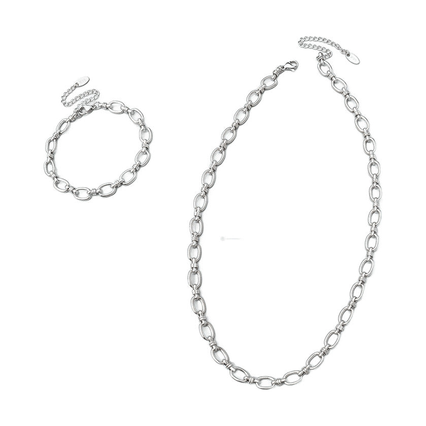 Titanium Steel Chain Bracelet and Necklace