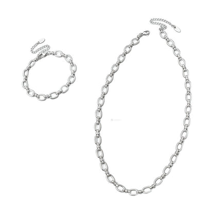 Titanium Steel Chain Bracelet and Necklace