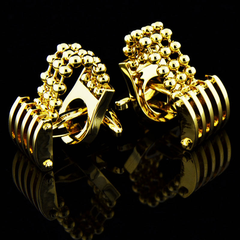 Gold Paw Chain Cufflinks Cufflink Men's French Button – view 4