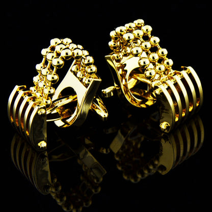 Gold Paw Chain Cufflinks Cufflink Men's French Button – view 4