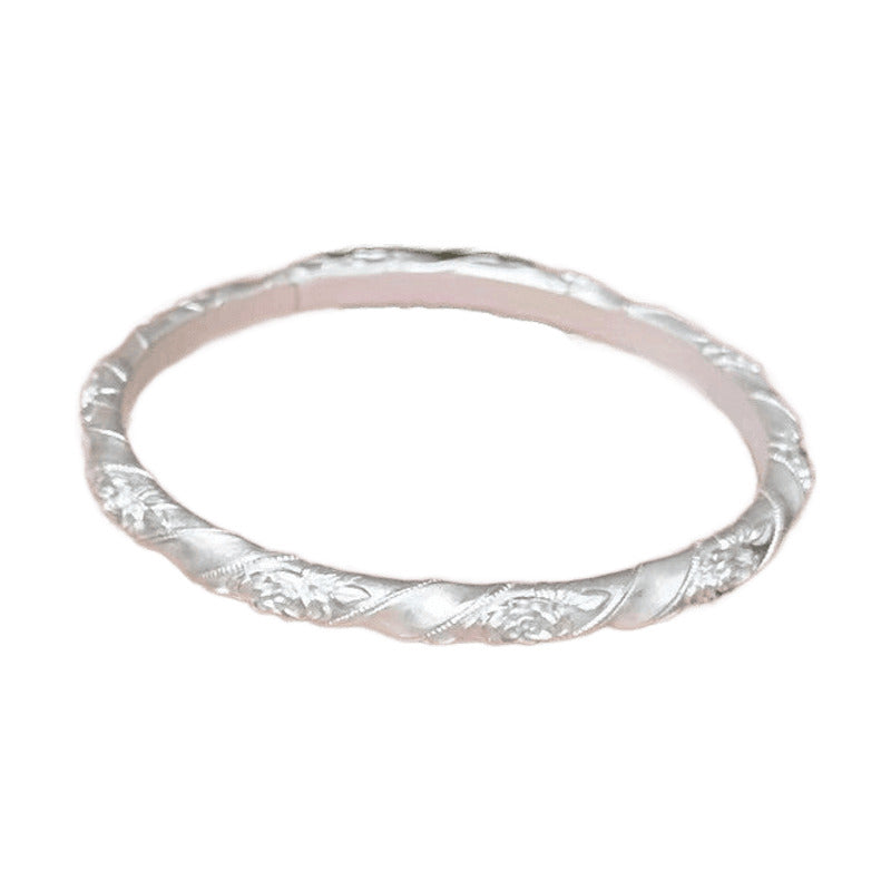 Twisted Rose Open Cuff Bangle – 925 Sterling Silver