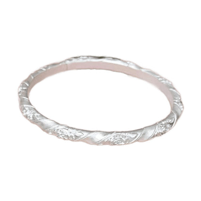 Twisted Rose Open Cuff Bangle – 925 Sterling Silver