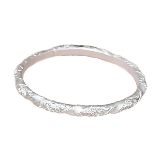 Twisted Rose Open Cuff Bangle – 925 Sterling Silver