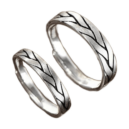 Vintage Engraved Promise Ring Set – Silver-Tone