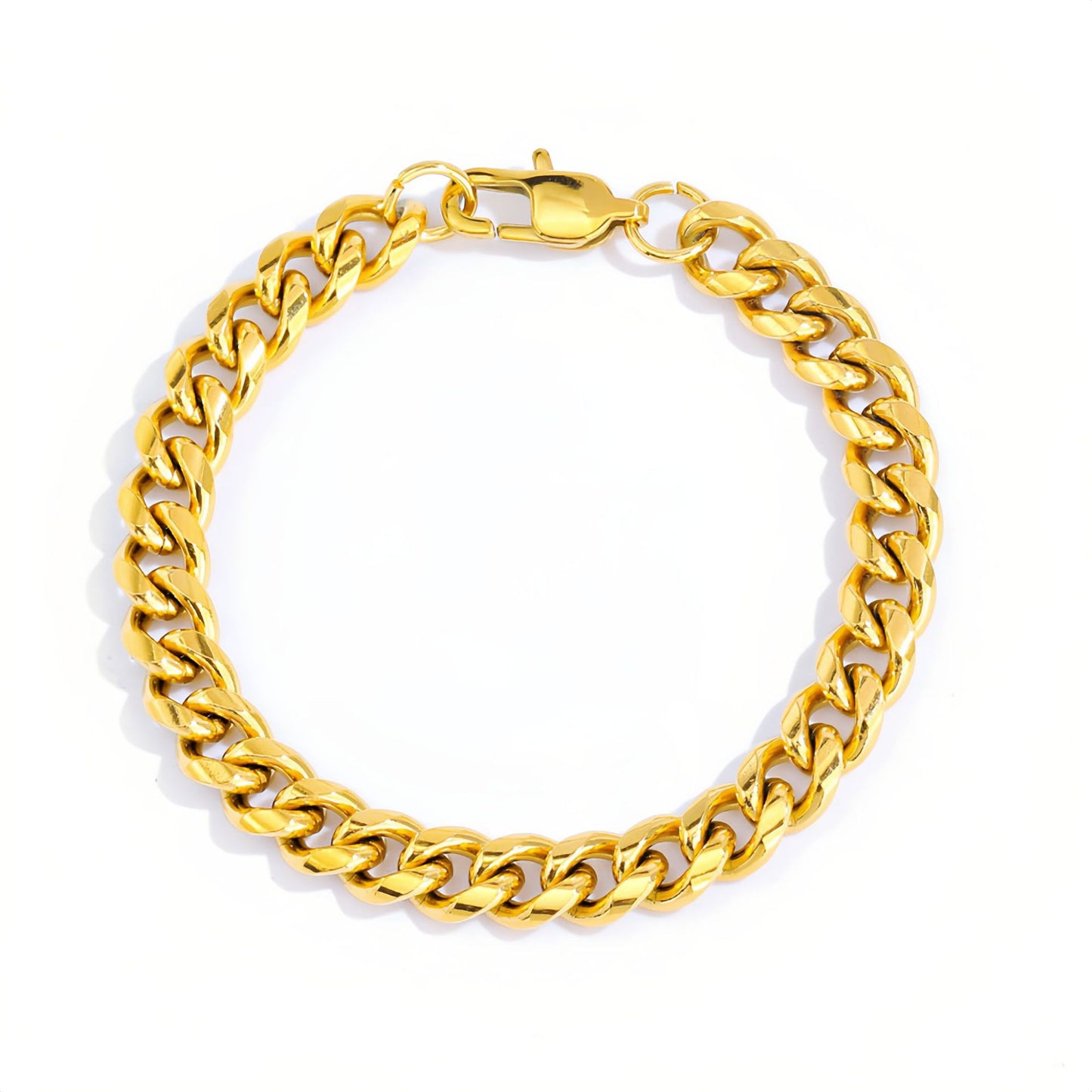 Japanese Buckle Cuban Link Chain 18K Gold Men's Bracelet – view 7