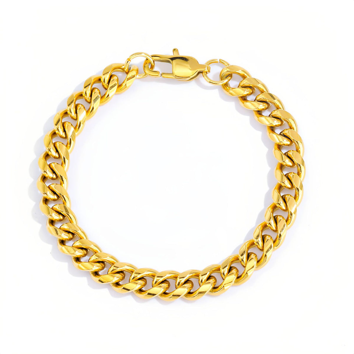 Japanese Buckle Cuban Link Chain 18K Gold Men's Bracelet – view 7