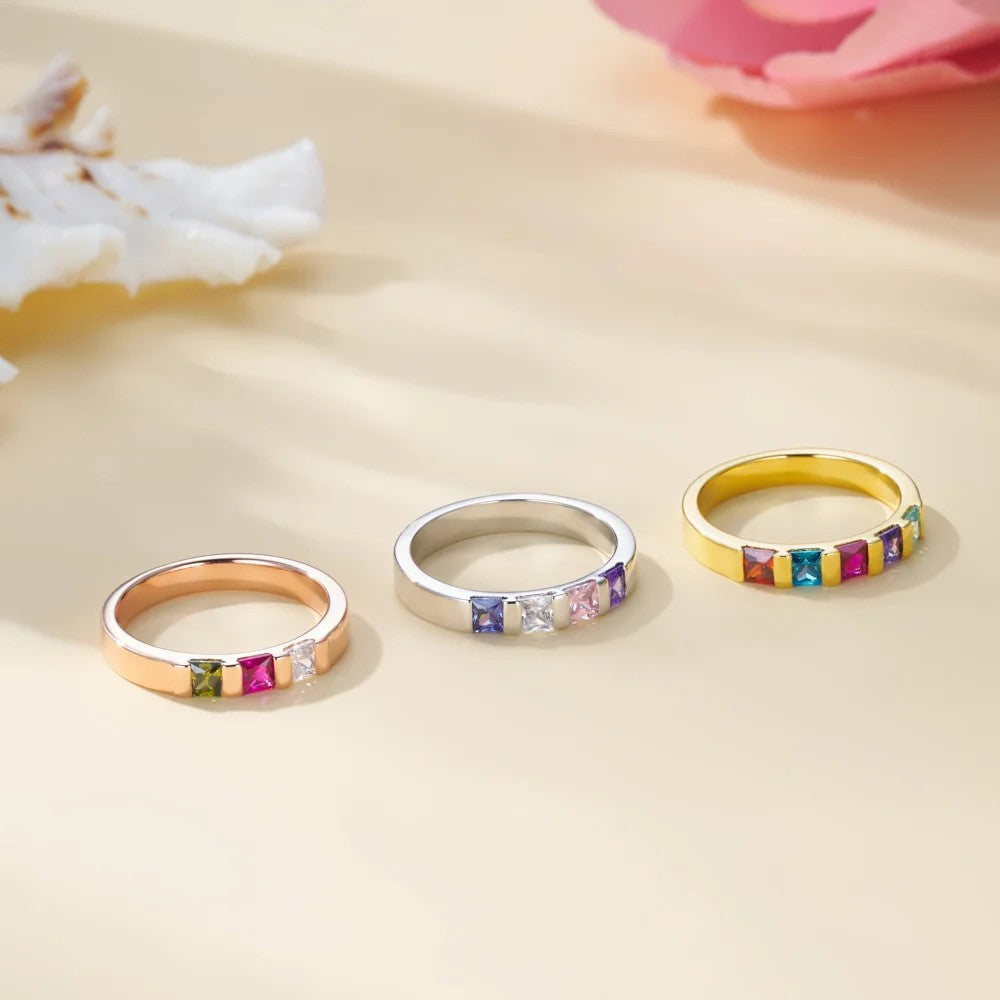 Stainless Steel Customized Zircon Ring – Style A – view 2