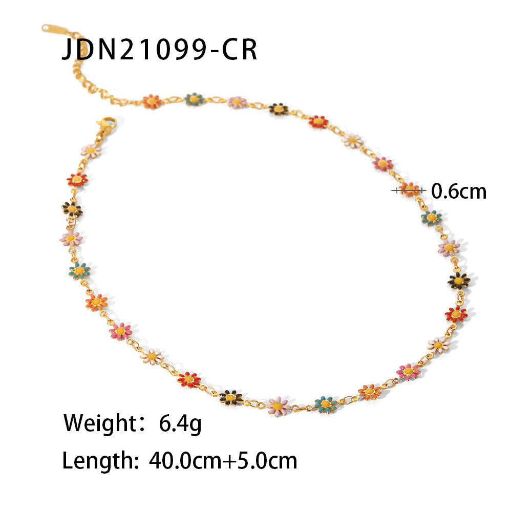 Titanium Steel Jewelry Necklace Bracelet 18K Gold White – view 4