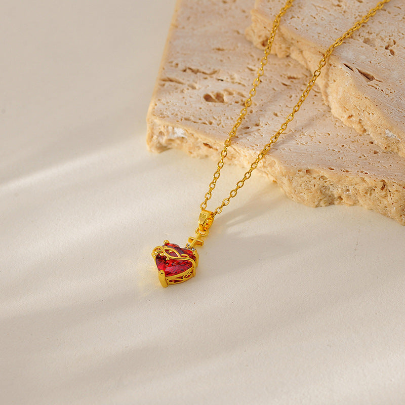 Gold Love Chain Stainless Steel Necklace – view 4