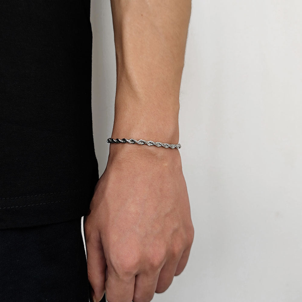 Fashion 18K Gold Button Chain Stainless Steel Twist Bracelet For Men – view 2