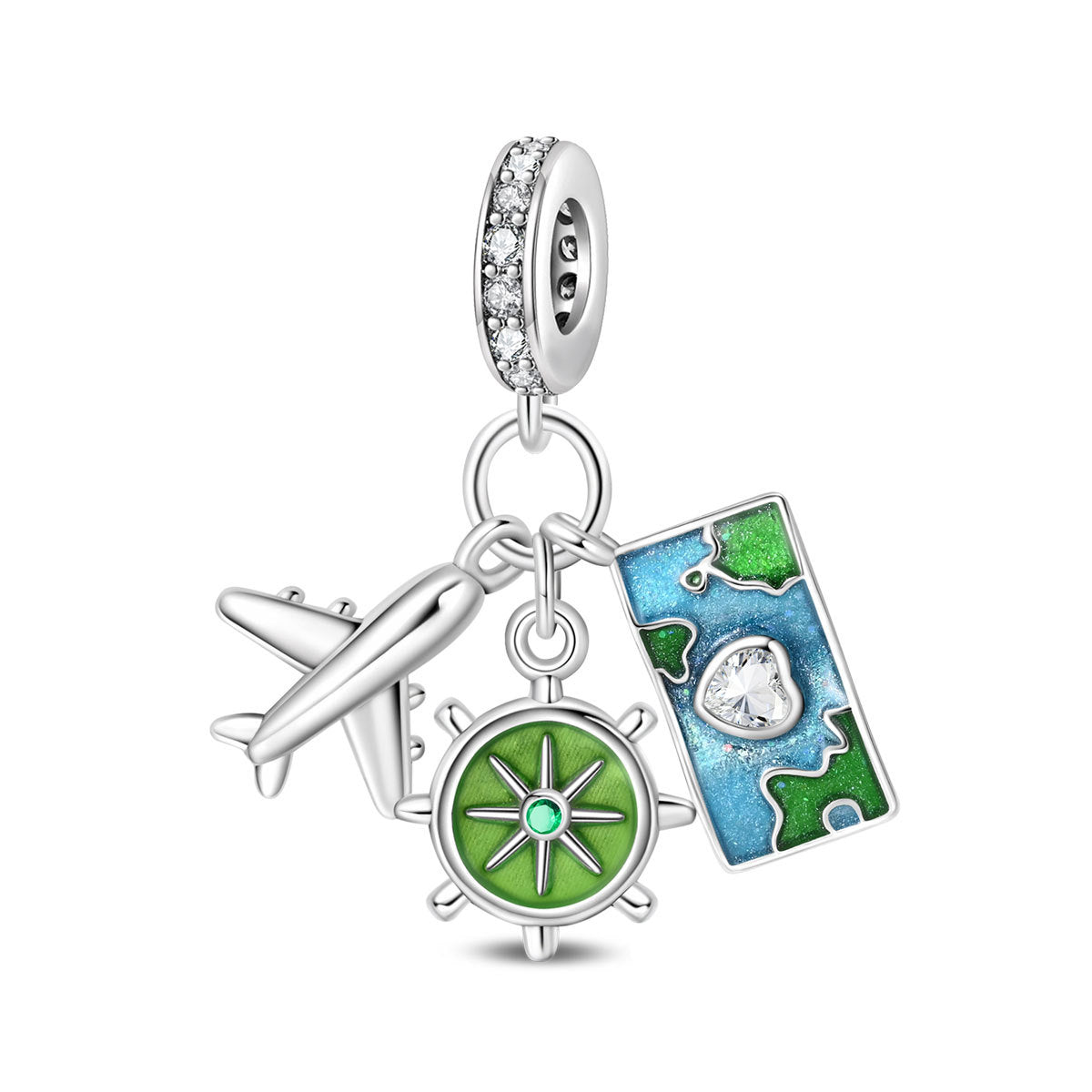 Airplane Suitcase World Travel DIY Bead Pendant Jewelry Accessory – view 12