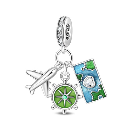 Airplane Suitcase World Travel DIY Bead Pendant Jewelry Accessory – view 12