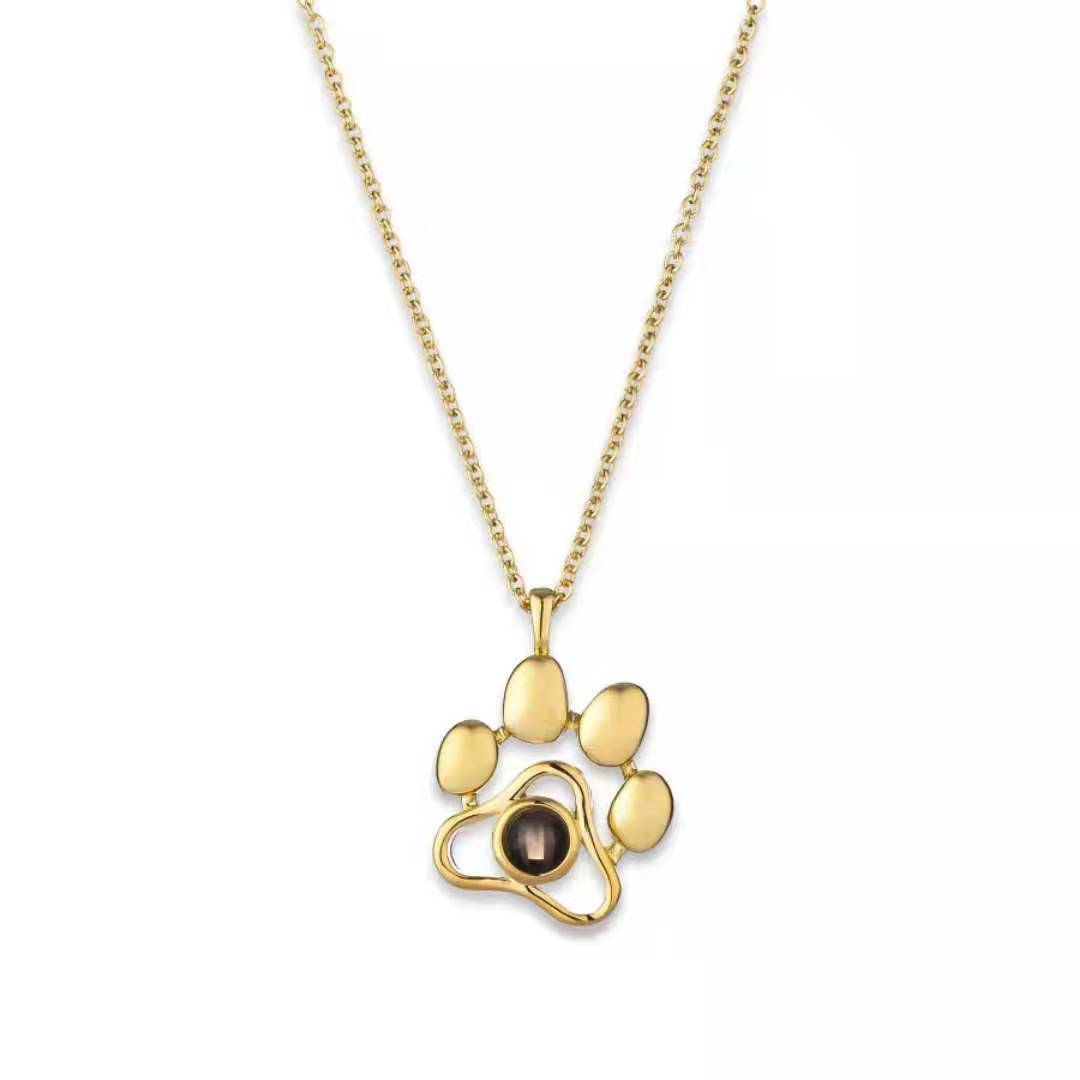 Projection Pendant Titanium Steel Necklace Dog Tag Paw Print – view 9