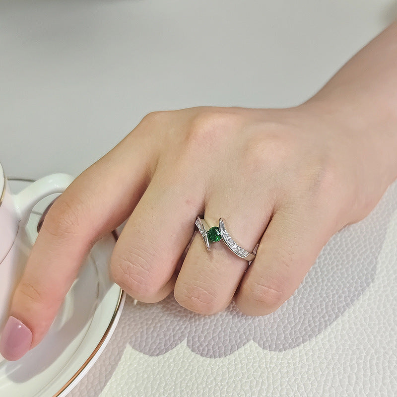 Fashionable Round Zircon Ring For Women – view 3