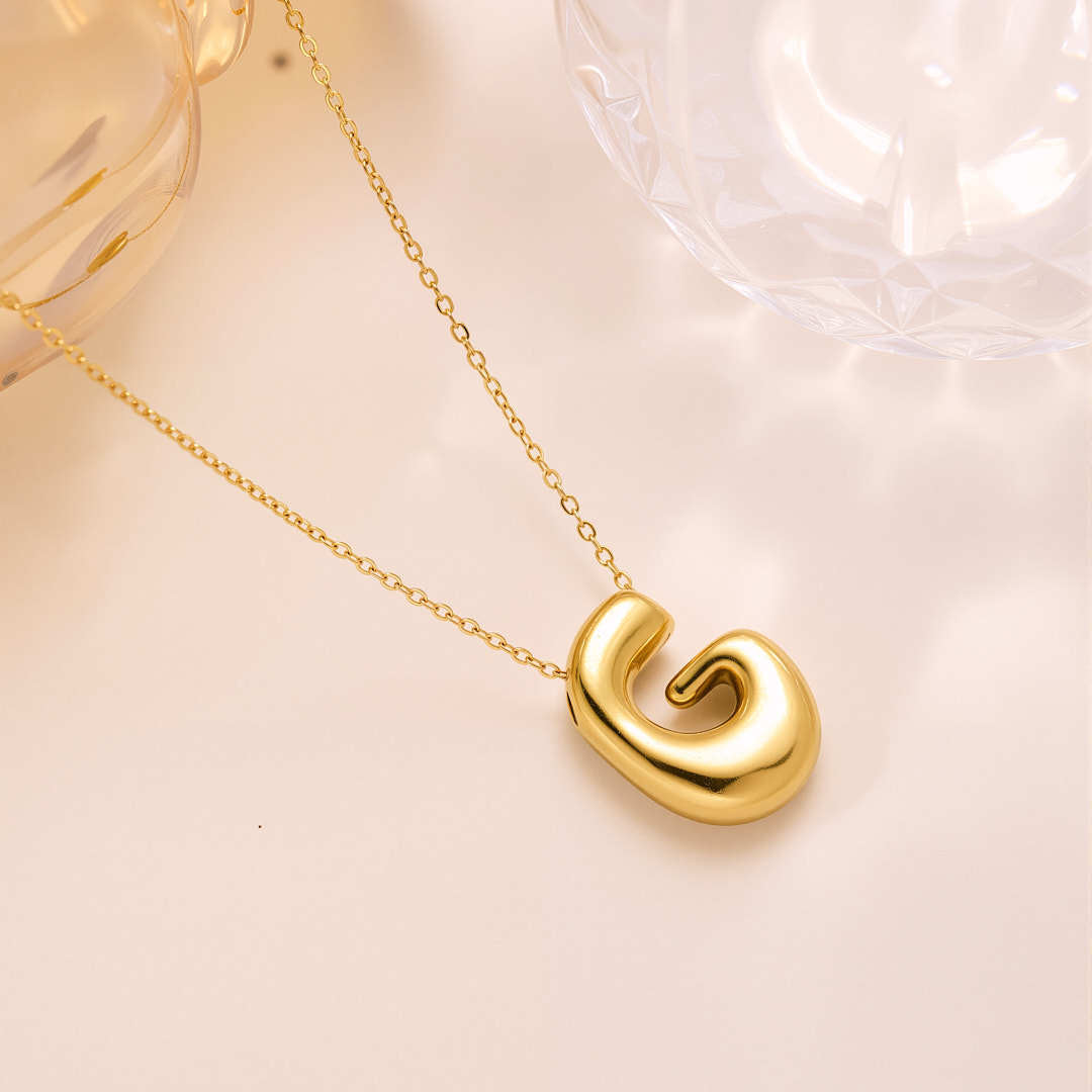 New Titanium Steel 18K Gold-Plated 26-Letter Necklace For Women – view 10