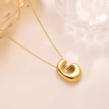 New Titanium Steel 18K Gold-Plated 26-Letter Necklace – view 10