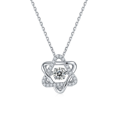 0.5ct Moissanite Hexagram Necklace – S925 Platinum Plated