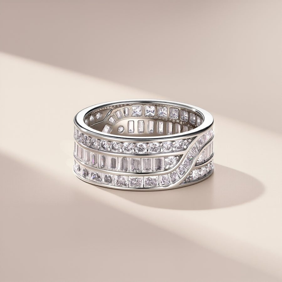 Wide mixed-cut pave-style eternity ring — supplier detail view 5