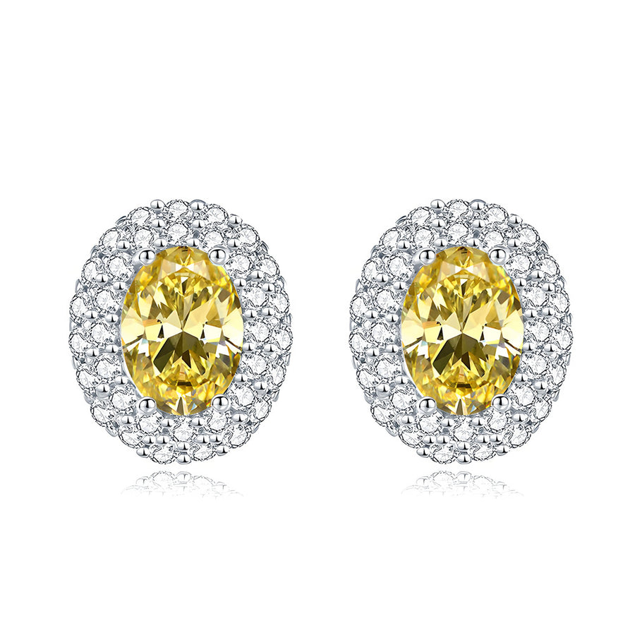 Micro Pave Oval Stud Earrings – S925 Sterling Silver – view 7