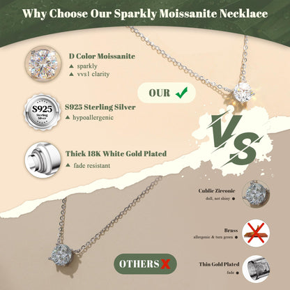 Moissanite Layered Choker Necklace – 925 Silver, White Gold Plated – view 2