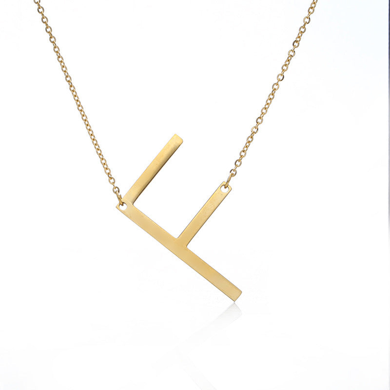 Fabulous Rose Gold Plated Stainless Steel Initial Letter Pendant Necklace – view 82